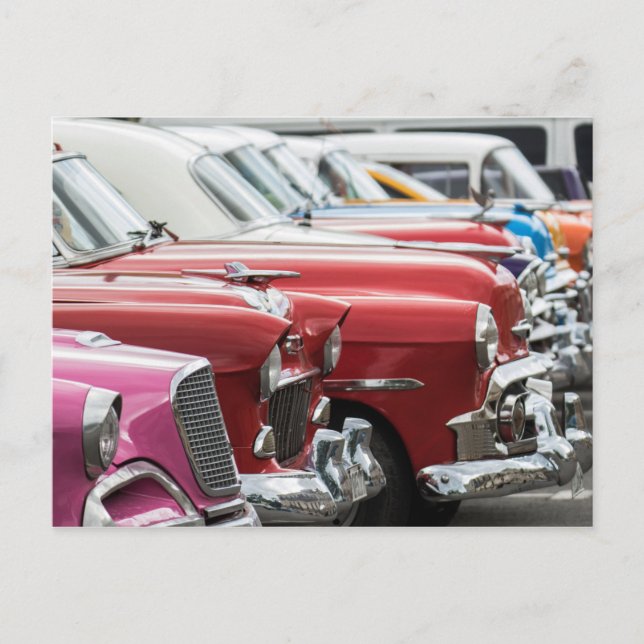 Tarjeta postal roja para los coches clásicos de Cu (Anverso)