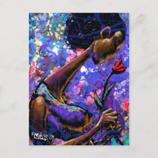 Tarjeta postal roja Rosa