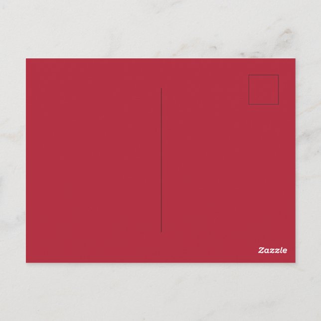 Tarjeta Postal Roja Sólida Brillante Personalizabl (Reverso)