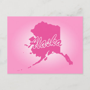 Tarjeta postal rosa de Alaska