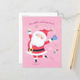 Tarjeta postal rosa de Santa adorable