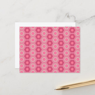 Tarjeta postal rosa desolada inspirada en el papel