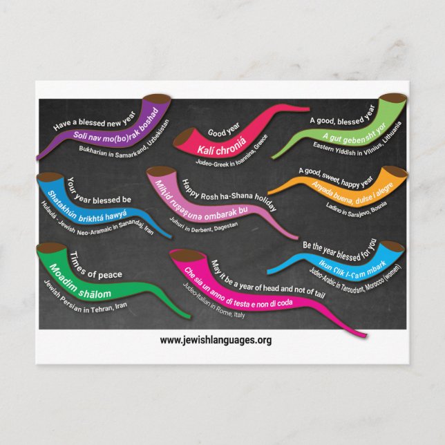 Tarjeta postal Rosh Hashana (Anverso)
