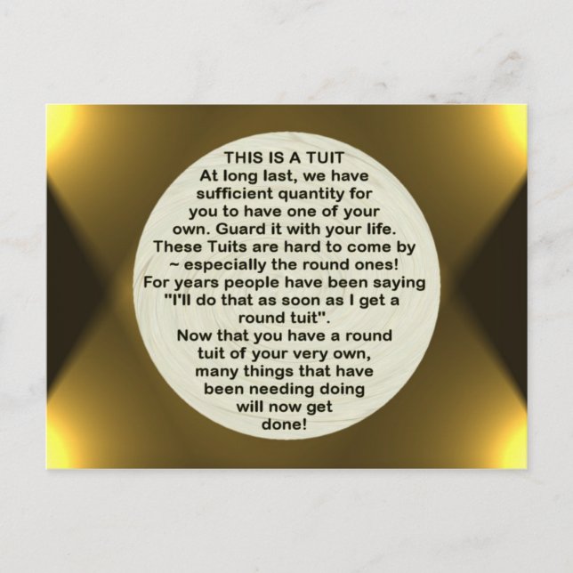 Tarjeta postal Round Tuit ~ (Anverso)