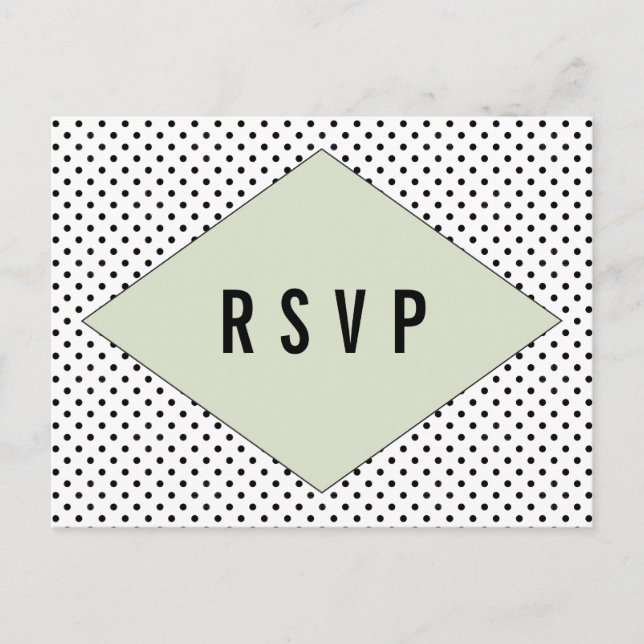 Tarjeta postal RSage Modern Polka Dots RSVP (Anverso)
