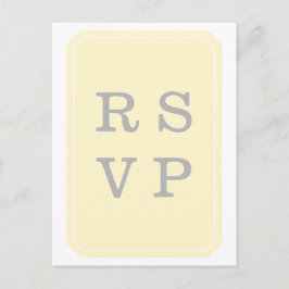 Tarjeta postal RSVP amarilla simplemente elegante