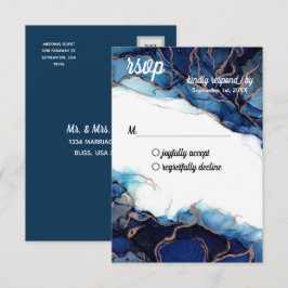 Tarjeta postal RSVP de Agante Azul y Cobre