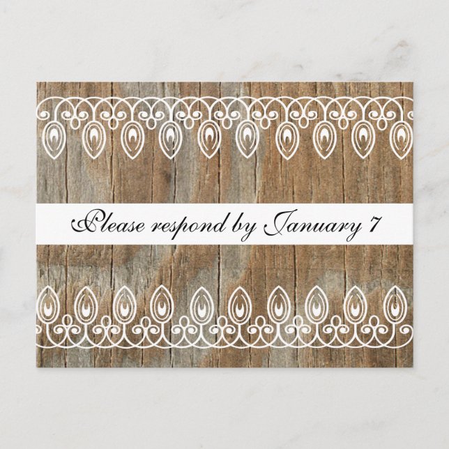 Tarjeta postal RSVP de Anillos de Madera (Anverso)