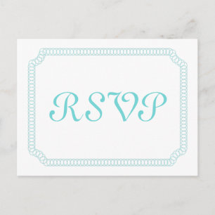 Tarjeta postal RSVP de Aqua Encirclated Ticket