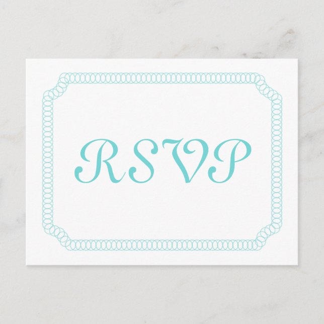 Tarjeta postal RSVP de Aqua Encirclated Ticket (Anverso)