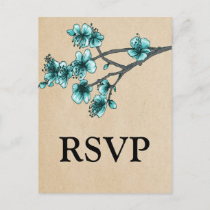 Tarjeta postal RSVP de Aqua Vintage