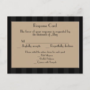 Tarjeta postal RSVP de banda Gold Art Deco