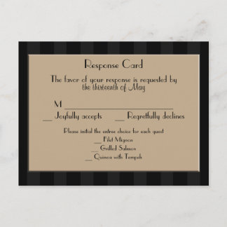 Tarjeta postal RSVP de banda Gold Art Deco