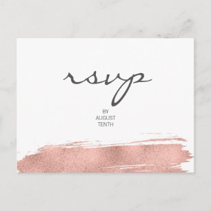 Tarjeta postal RSVP de Bat Mitzvah de pincel de or