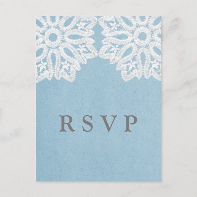 Tarjeta postal RSVP de Blue Elegance (Anverso)
