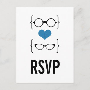 Tarjeta postal RSVP de Blue Geeky Glasses
