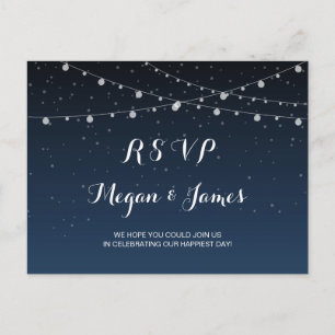 Tarjeta postal RSVP de boda Rústica de Noche Starr