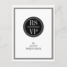 Tarjeta postal RSVP de boda simple y elegante