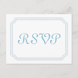 Tarjeta postal RSVP de boleto con círculo azul