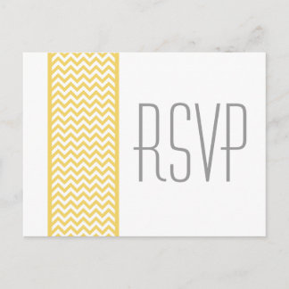 Tarjeta postal RSVP de borde de cheurón amarillo