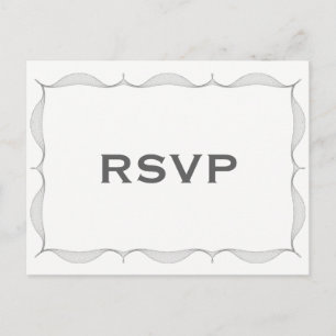Tarjeta postal RSVP de borde de giro gris minimali