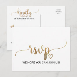 Tarjeta postal RSVP de Canción Simple Gold