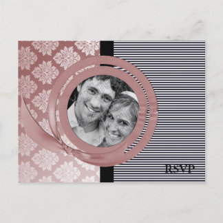 Tarjeta postal RSVP de casamiento con fotomarco Da