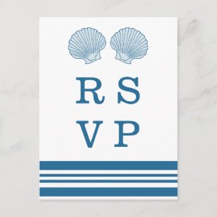 Tarjeta postal RSVP de Casas Náuticas Azules Blanc