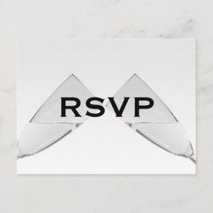 Tarjeta postal RSVP de Champagne Glass