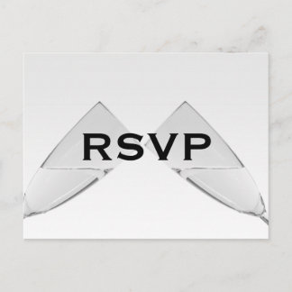 Tarjeta postal RSVP de Champagne Glass