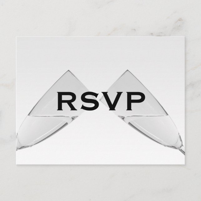 Tarjeta postal RSVP de Champagne Glass (Anverso)