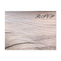 Tarjeta postal RSVP de diseño de grano de madera r