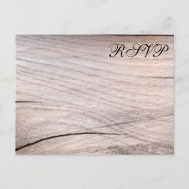 Tarjeta postal RSVP de diseño de grano de madera r