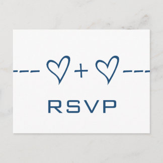 Tarjeta postal RSVP de ecuación de corazón azul