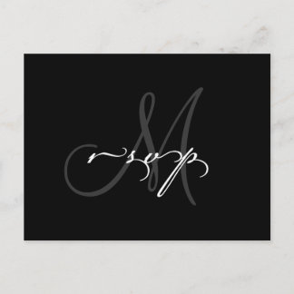 Tarjeta postal RSVP de Elegante Boda