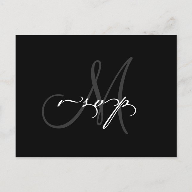 Tarjeta postal RSVP de Elegante Boda (Anverso)