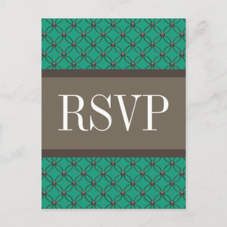 Tarjeta postal RSVP de Emerald Fancy Lattice