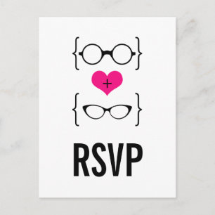 Tarjeta postal RSVP de gafas rosadas geky