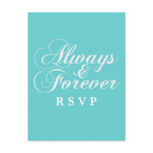 Tarjeta postal RSVP de Ivory Always y Forever Wedd