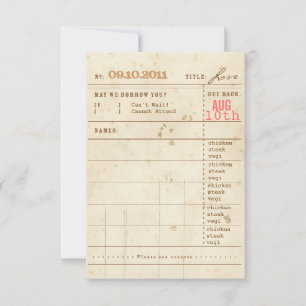 Tarjeta postal RSVP de la biblioteca