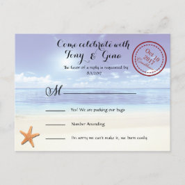 Tarjeta postal RSVP de la boda de destino de Dream