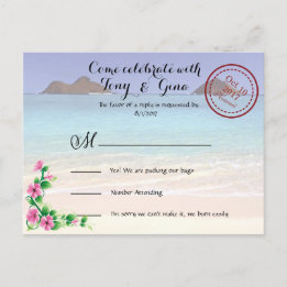 Tarjeta postal RSVP de la boda de destino de Hawai