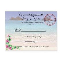 Tarjeta postal RSVP de la boda de destino de Hawai
