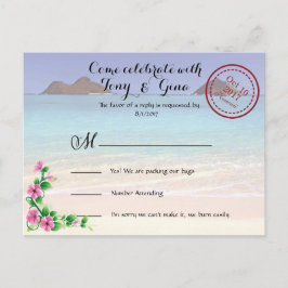 Tarjeta postal RSVP de la boda de destino de Hawai