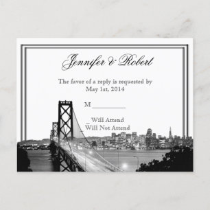 Tarjeta postal RSVP de la boda de destino de San F