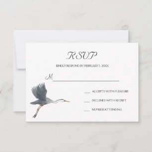 Tarjeta postal RSVP de la boda de la Gran Garza Az