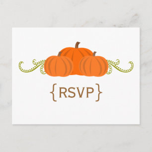 Tarjeta postal RSVP de la boda otoño de la calabaz
