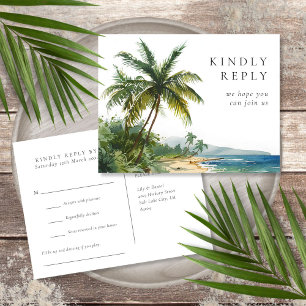 Tarjeta postal RSVP de la Canción de la Playa de l