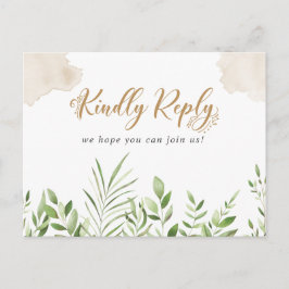 Tarjeta postal RSVP de la Canción de Verdor de Oro