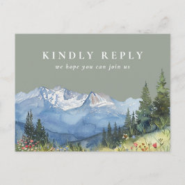 Tarjeta postal RSVP de la Canción Sage Green Mount